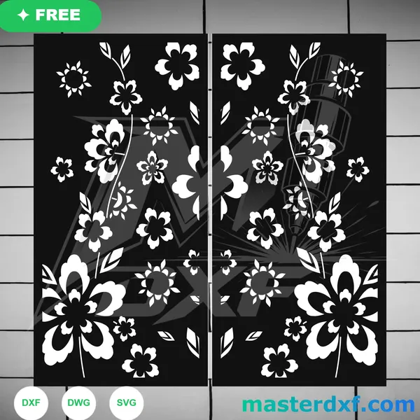 Scattered Cherry Blossom DXF Panel for Laser-Cut Wall Decor DXF File
